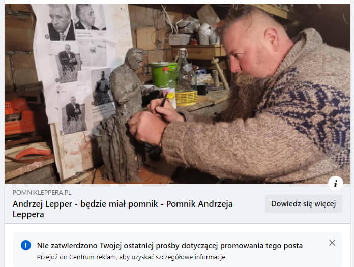 Andrzej Lepper wykluczony przez facebook